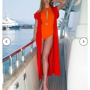 isabel fargnoli the kimono sleeveless - orange